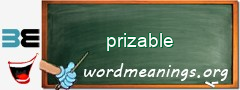 WordMeaning blackboard for prizable
